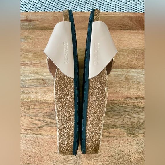 NEW Birkenstock Madrid Big Buckle Leather Size 41 In New Beige Gold - Picture 9 of 11